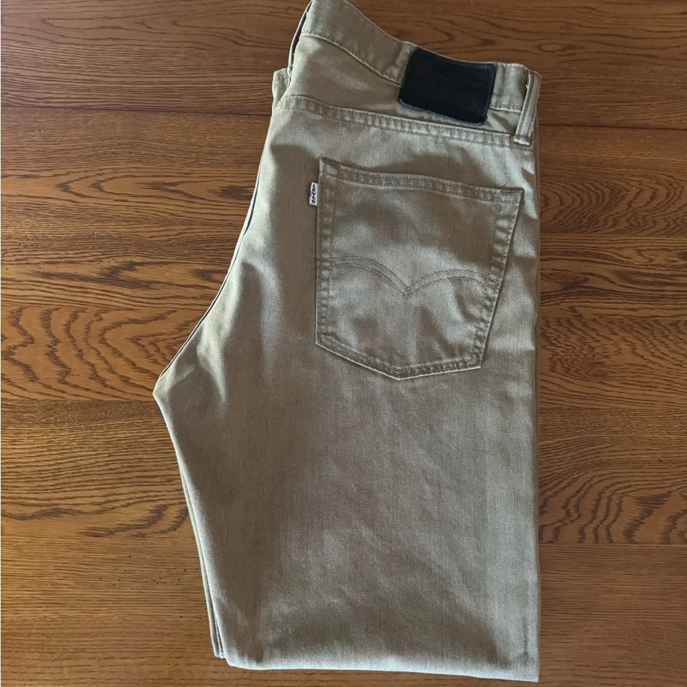 Levi's 513 Slim Straight Jeans Men's 36x30 Khaki Tan Neutral Stretch Denim Pants